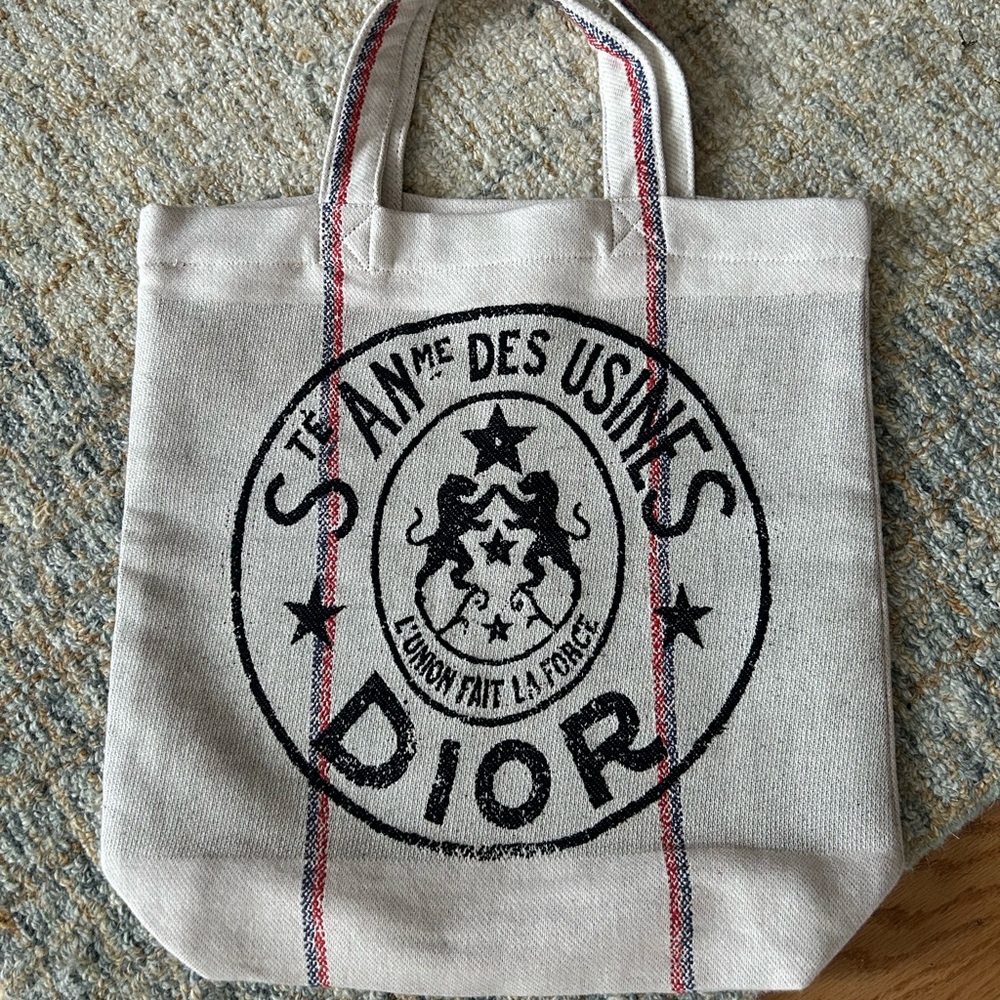 Dior fabric book tote